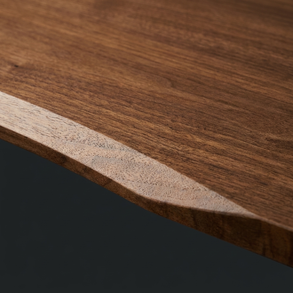 Matte walnut-finish surface